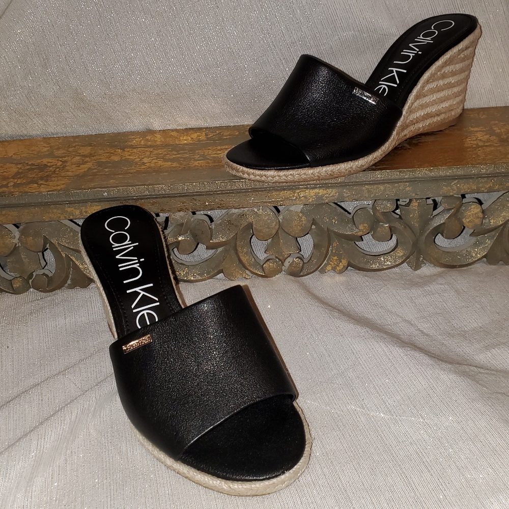 Calvin Klein slide on espadrilles